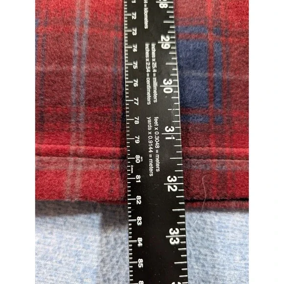 KingSize Mens 4XL Big Fleece Vest Red Blue Plaid Full Zip Pockets Sleeveless - Picture 8 of 9